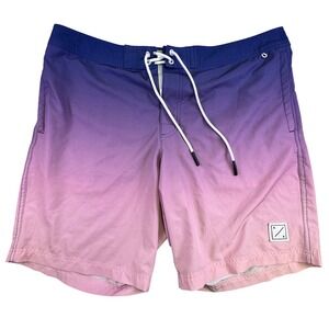 American Eagle Mens XL Board Shorts Purple Pink Ombre Gradient Swim Trunks AE